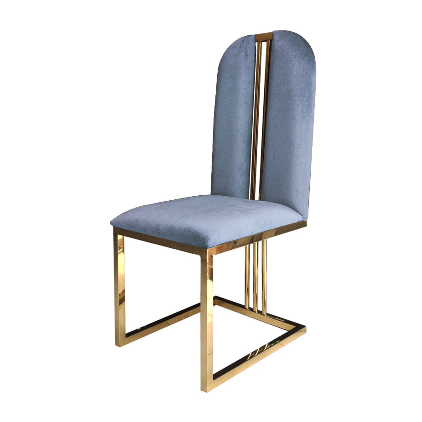 Fancy 2X Dining Chair Stainless Gold Frame & Seat In Multiple Colour Fabric