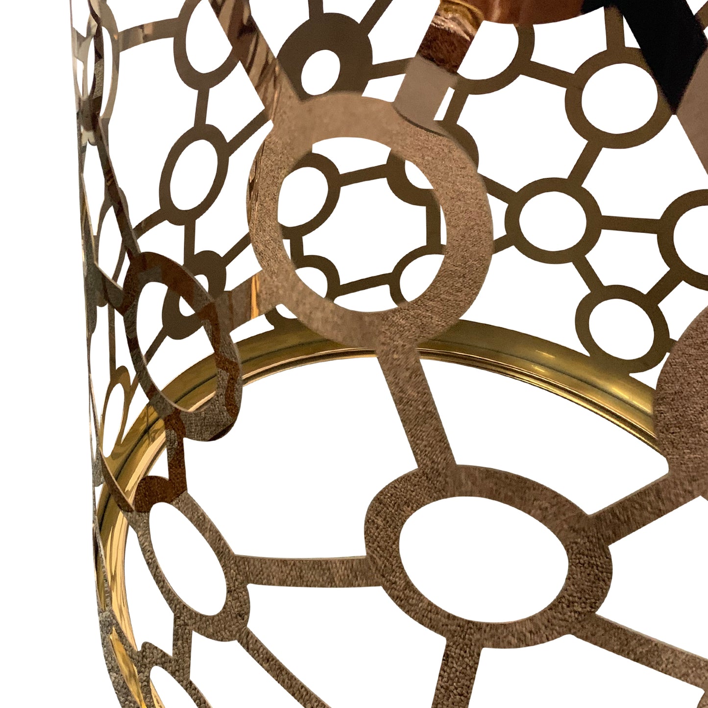 Round Lamp Table Glass Metal Electroplating Gold Nova