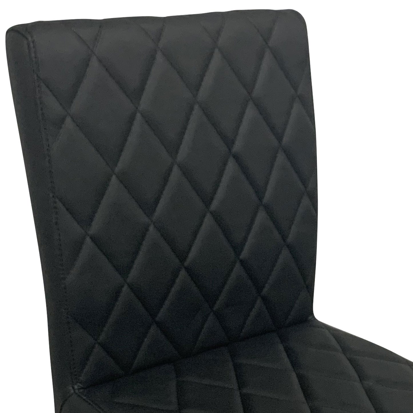 Daisy 2X Dining Chair Stainless Gold Frame & Seat Black PU Leather