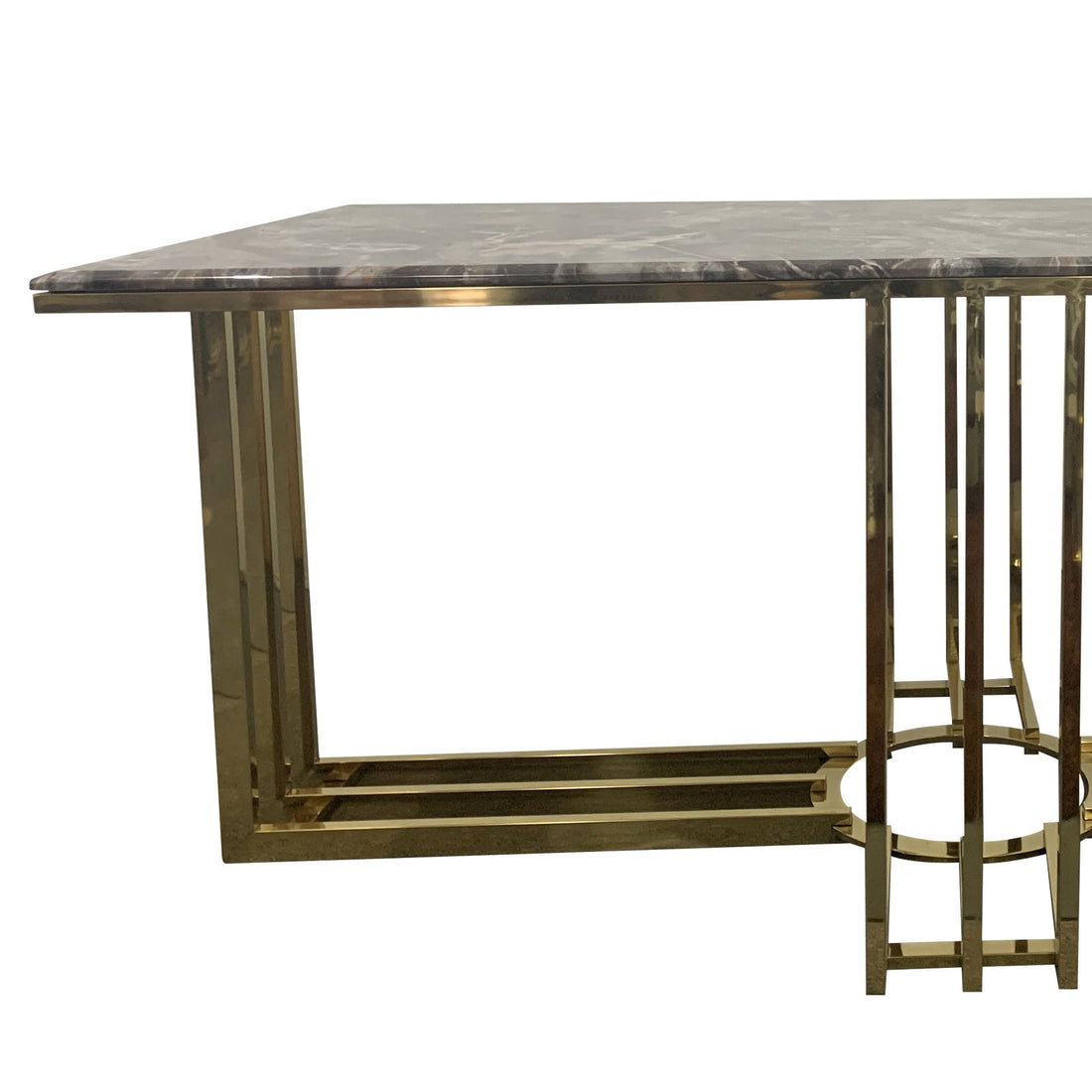 Daisy Stainless Gold Frame & Marble Top Dining Table