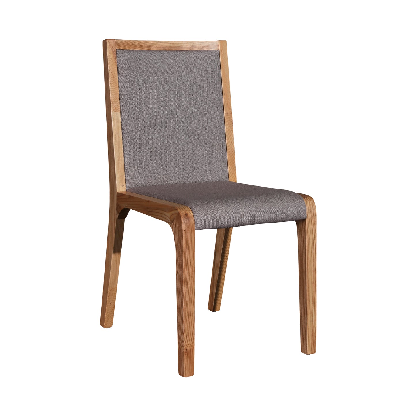 Galaxy 2x Dining Chairs Wooden Frame Gray Fabric Seat Pad