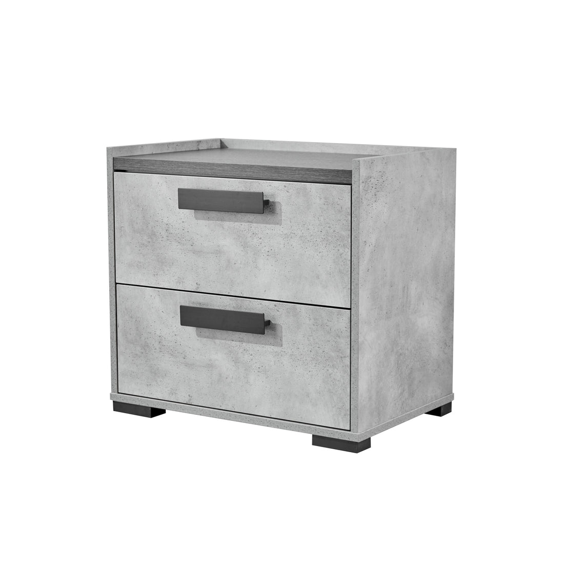 Copper 2 Drawers Wooden Bedside Table with Metal Handles