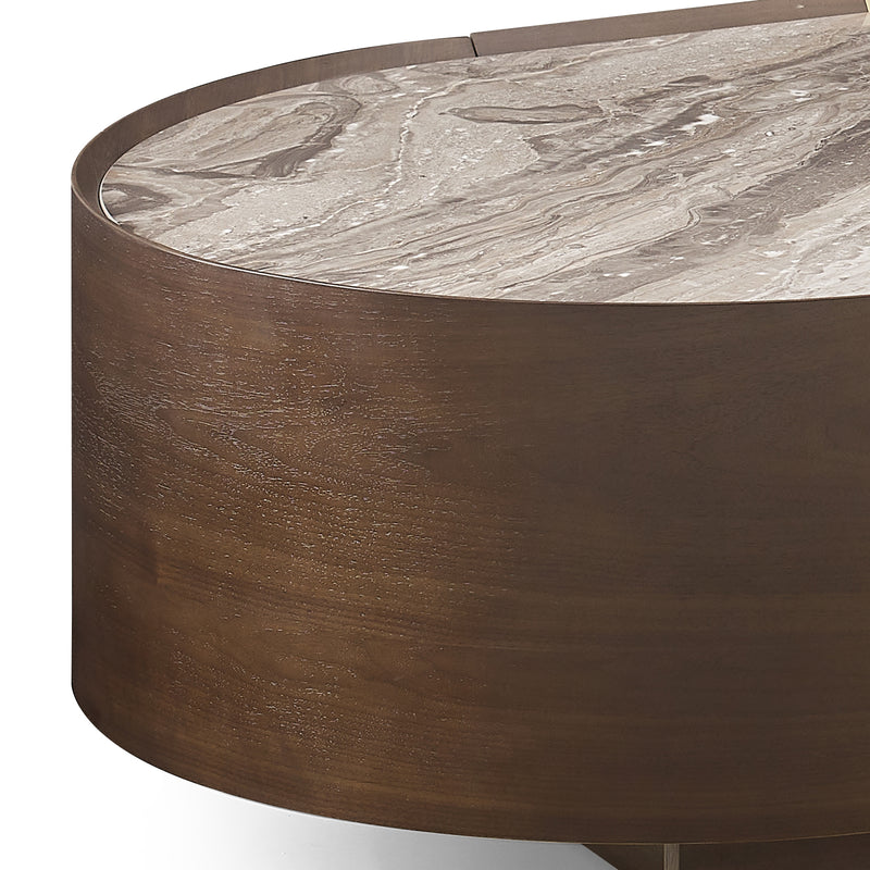 Venus Dark Walnut Coffee Table with Storage Compartment