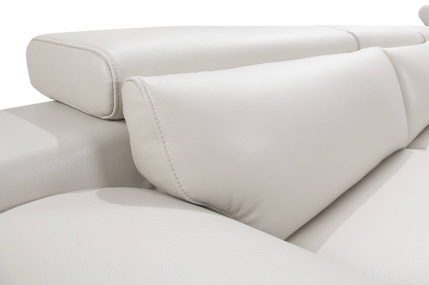 Marina 5 Seater Leatherette Corner Sofa with Chaise in Cream Colour