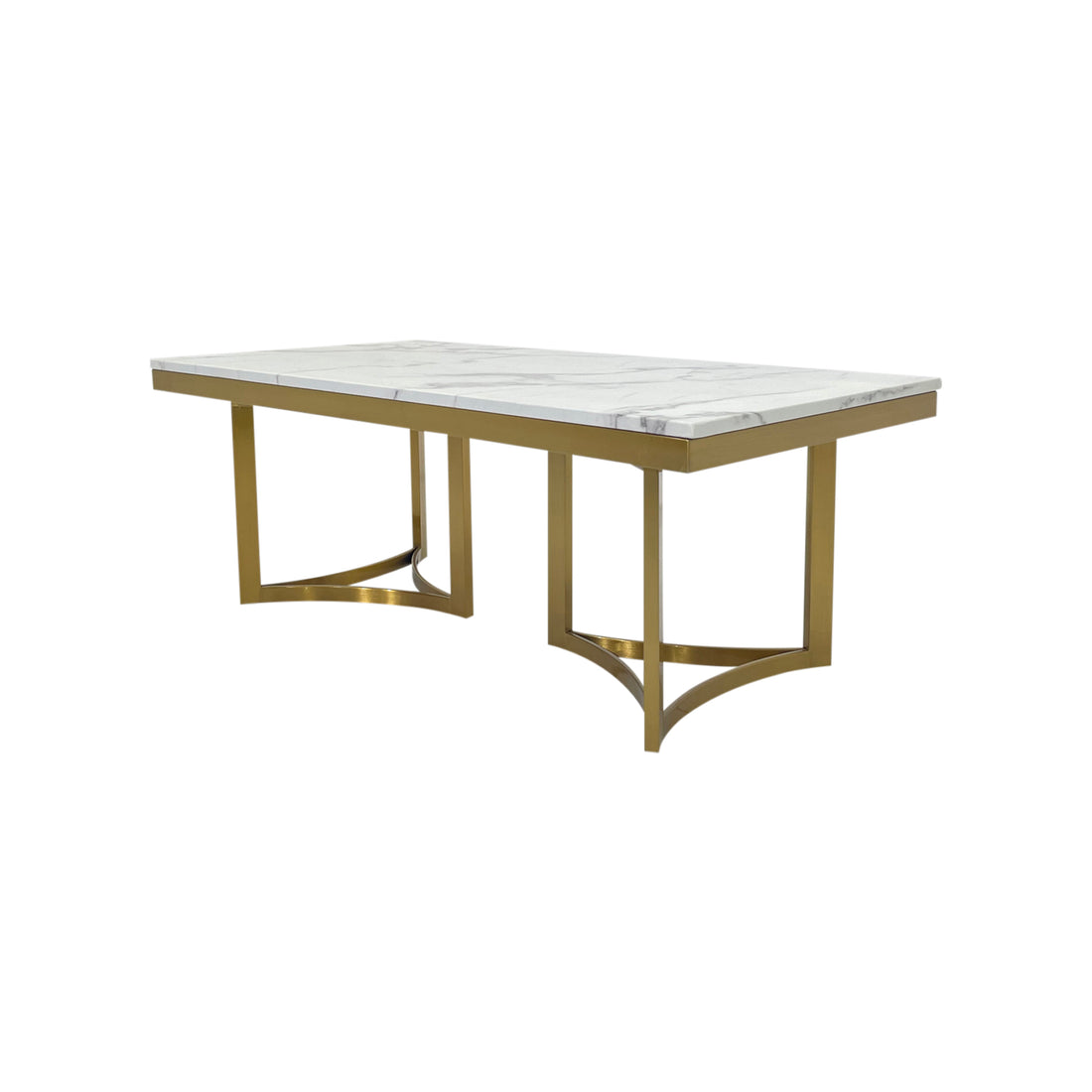 Fancy Coffee Table Stainless Gold Frame & Top Marble in White Colour
