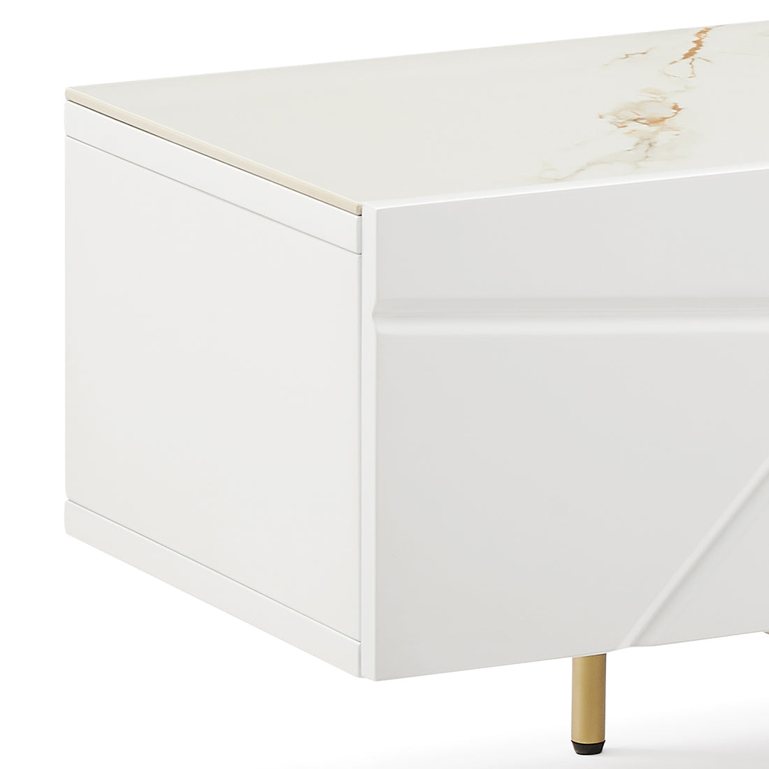 Amelia White TV Cabinet with Ceramic Top