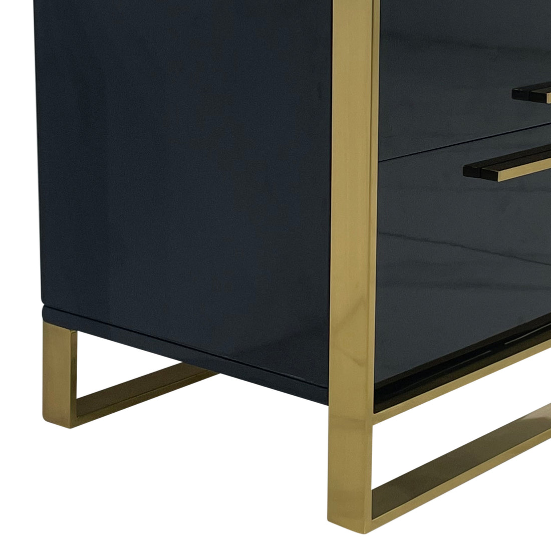Dynasty Bedside Table with Stainless Steel Base
