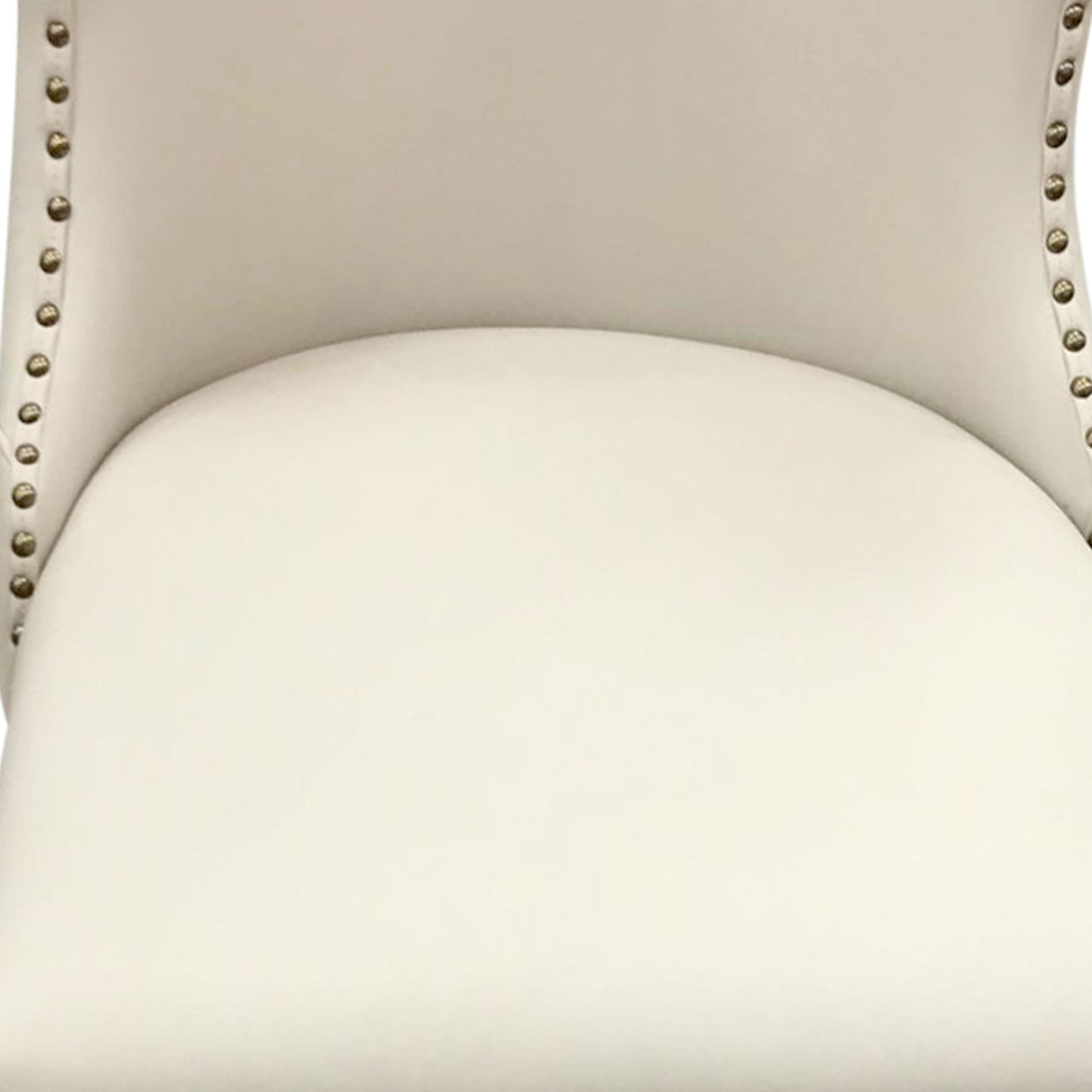 Crown 2X Leatherette Upholstery Dining Chair with Tufted Button on Back & Metal Studded Border