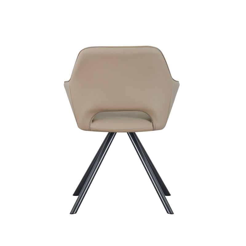 Lena Set of 2 PU Leather Swivel Dining Chairs – Padded Upholstery & Powder-Coated Metal Legs