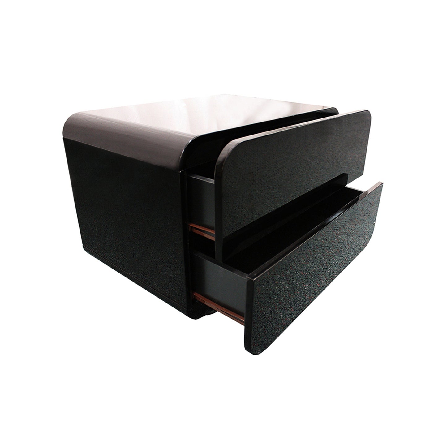 Prado Gloss MDF Black Bedside Table