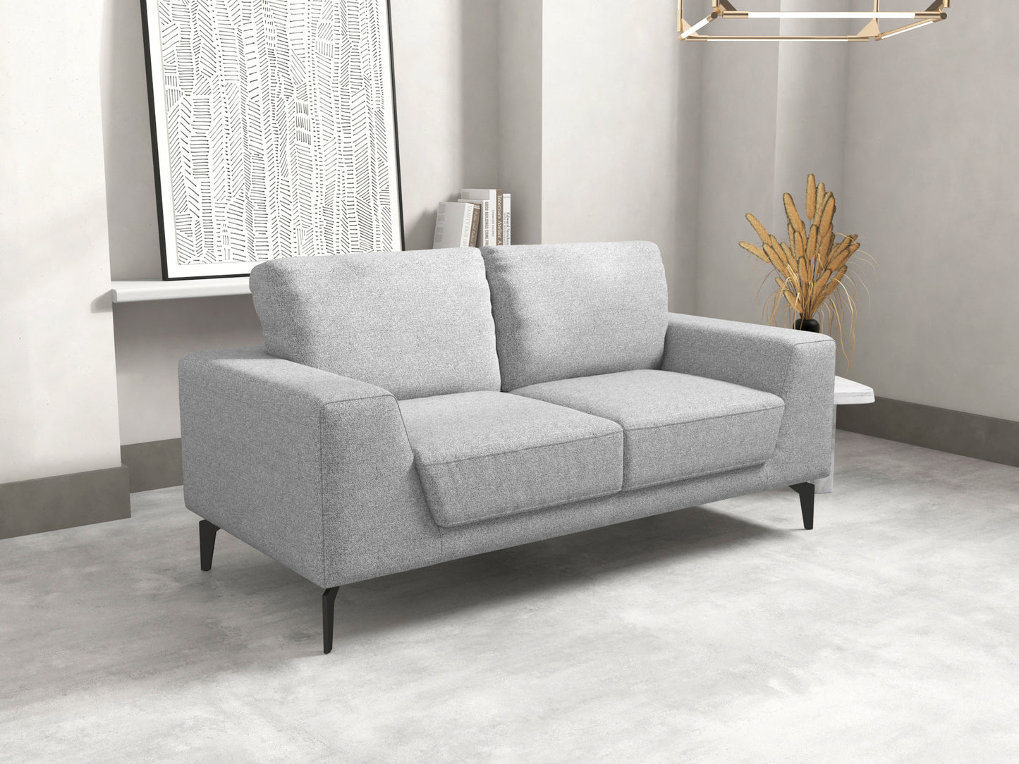 Hopper 3+2 Seater Sofa In Linen Fabric Light Grey Lounge