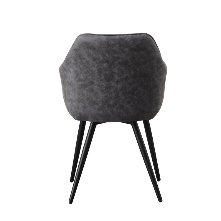 Cove Dining Chairs Set of 2 Grey Fabric Upholstered Grid Design