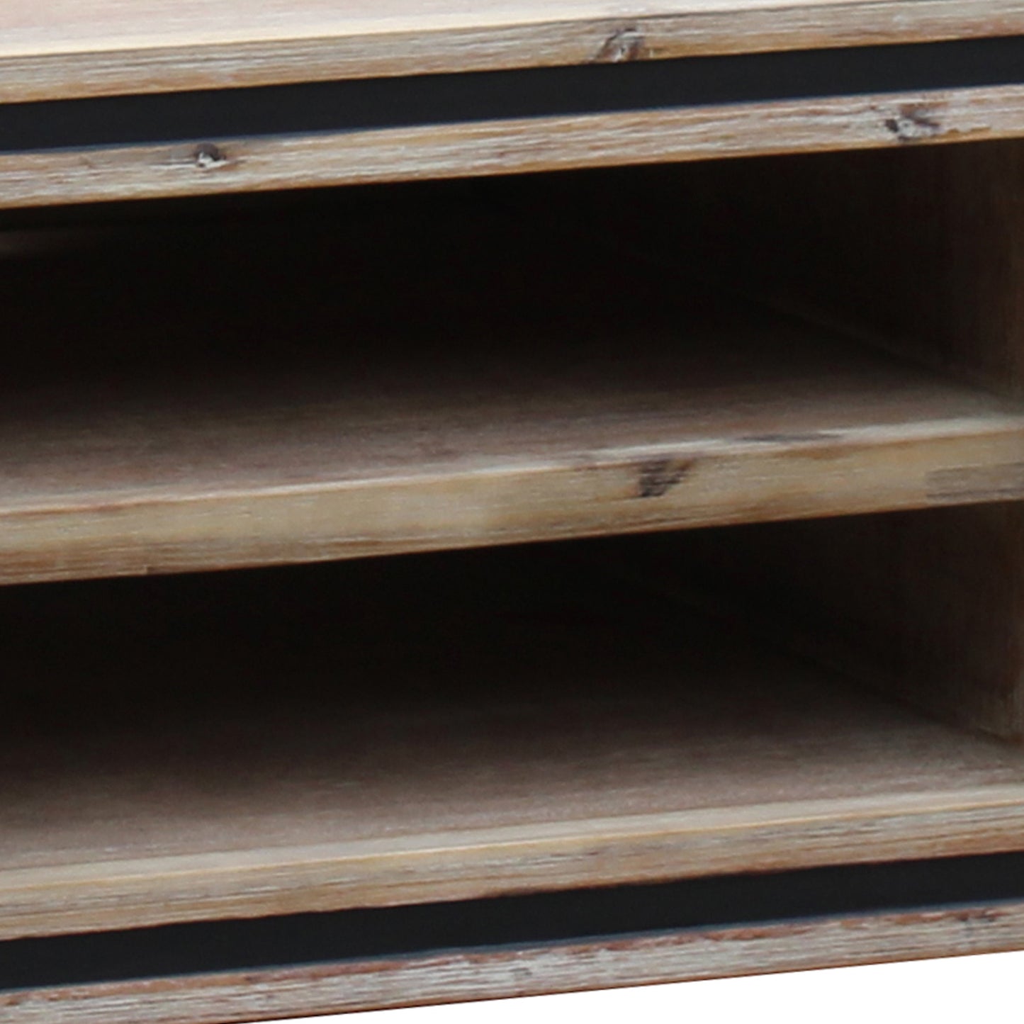 Seashore Solid Acacia Timber TV Cabinet With Silver Brush Colour