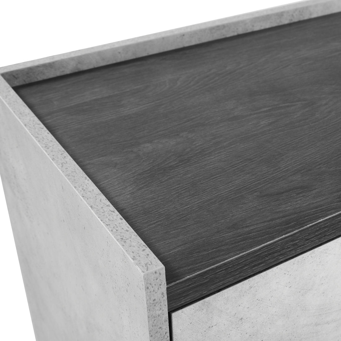 Copper 2 Drawers Wooden Bedside Table with Metal Handles