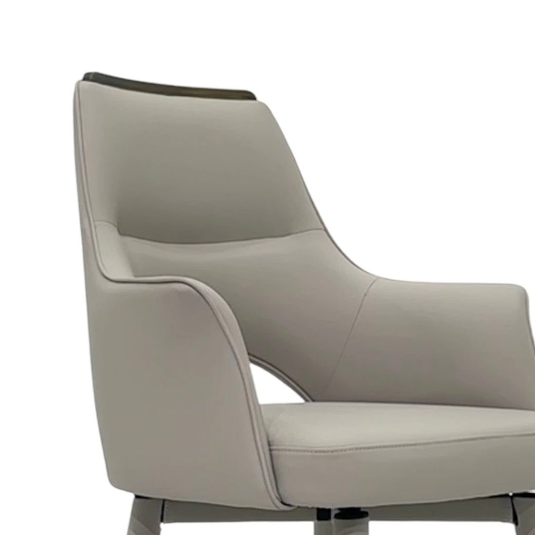 Luna 2x Dining Chair Leather Upholstery Swivel Feature Matt Brass Legs