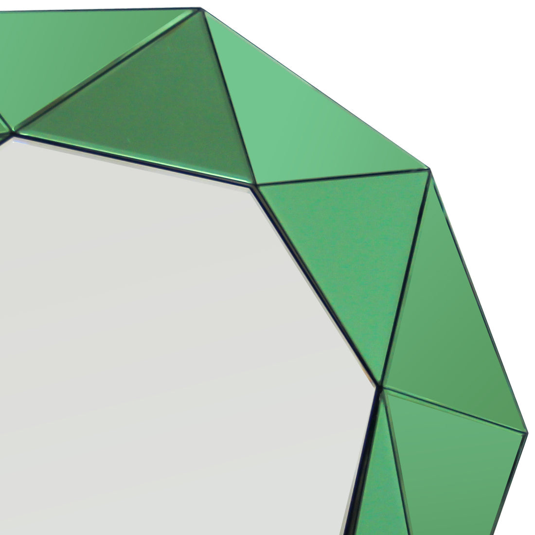 Glamorous Green Trigonometrical Wall Mirror Crafted with Premium Glass