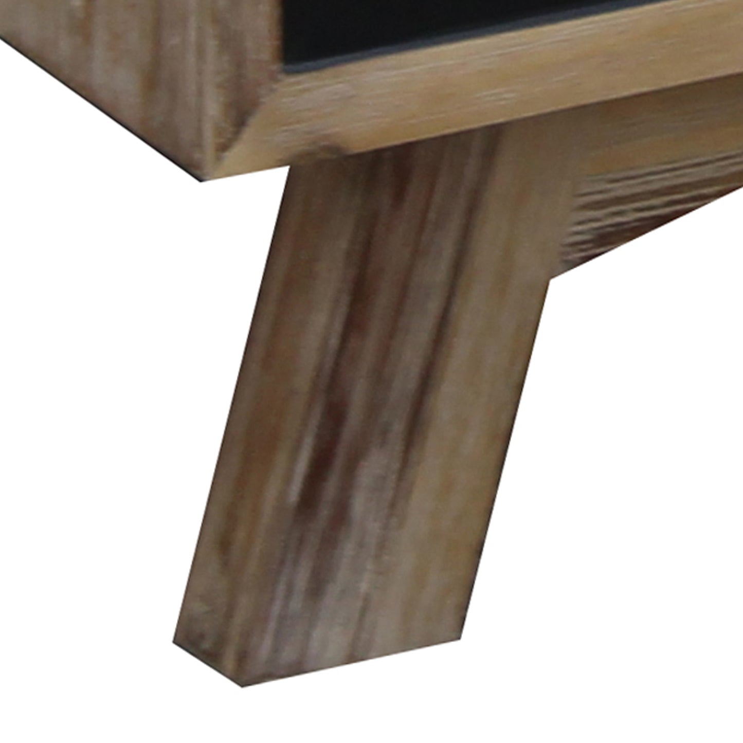 Seashore Square Shape Lamp Table in Solid Acacia Timber Silver Brush Colour