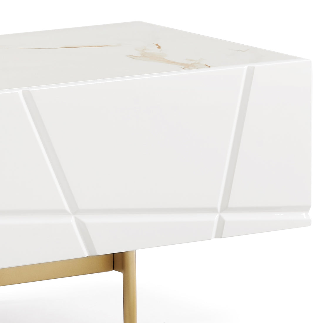 Amelia White TV Cabinet with Ceramic Top