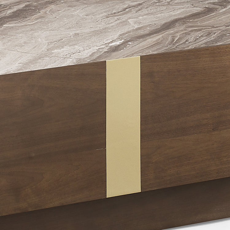 Venus Dark Walnut Coffee Table with Storage Compartment