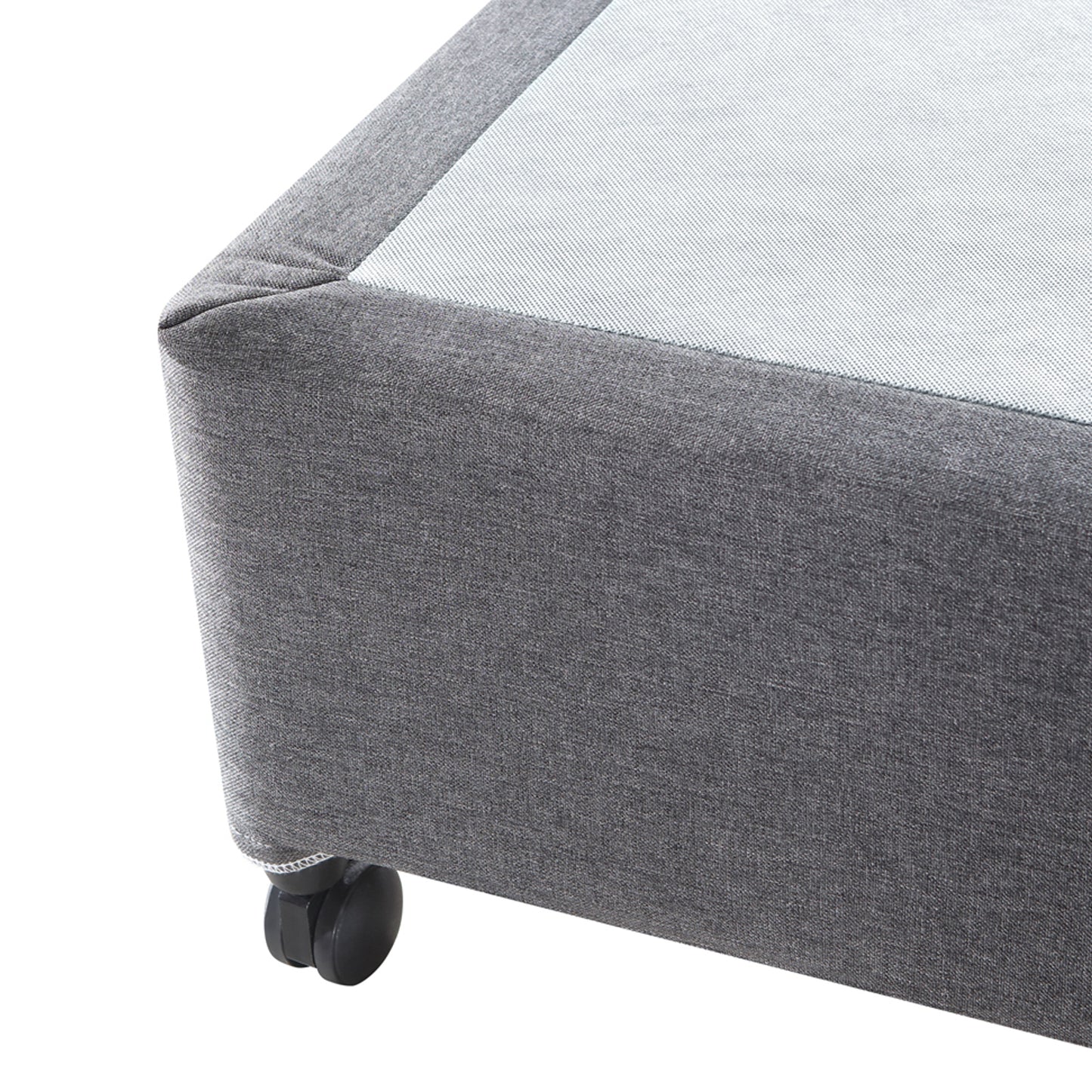 Wooden Mattress Base Ensemble Solid Slat With Removable Cover