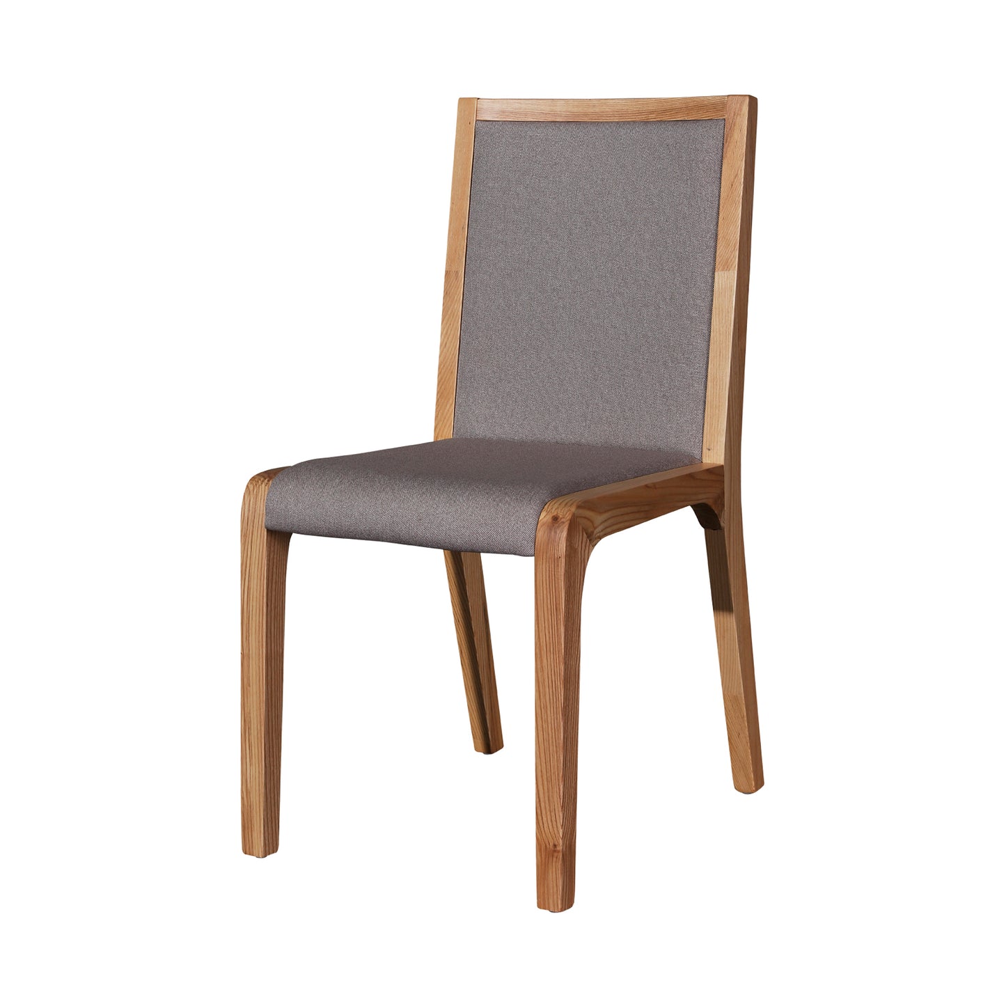 Galaxy 2x Dining Chairs Wooden Frame Gray Fabric Seat Pad