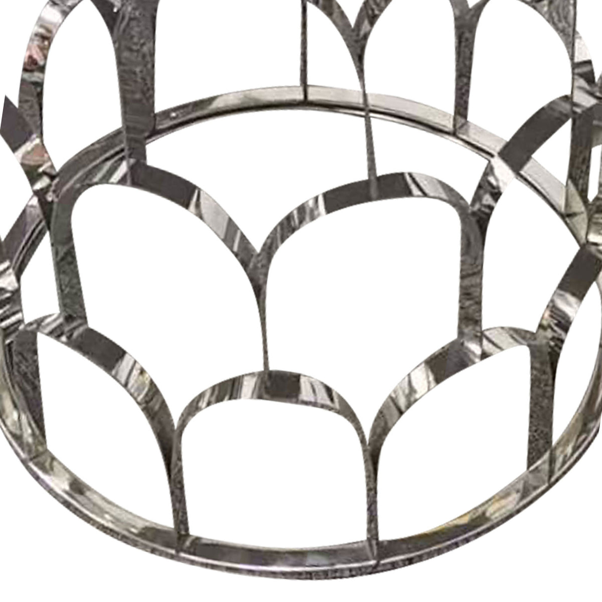 Falcon Round Lamp Table Faux Marble Top Electroplating Silver