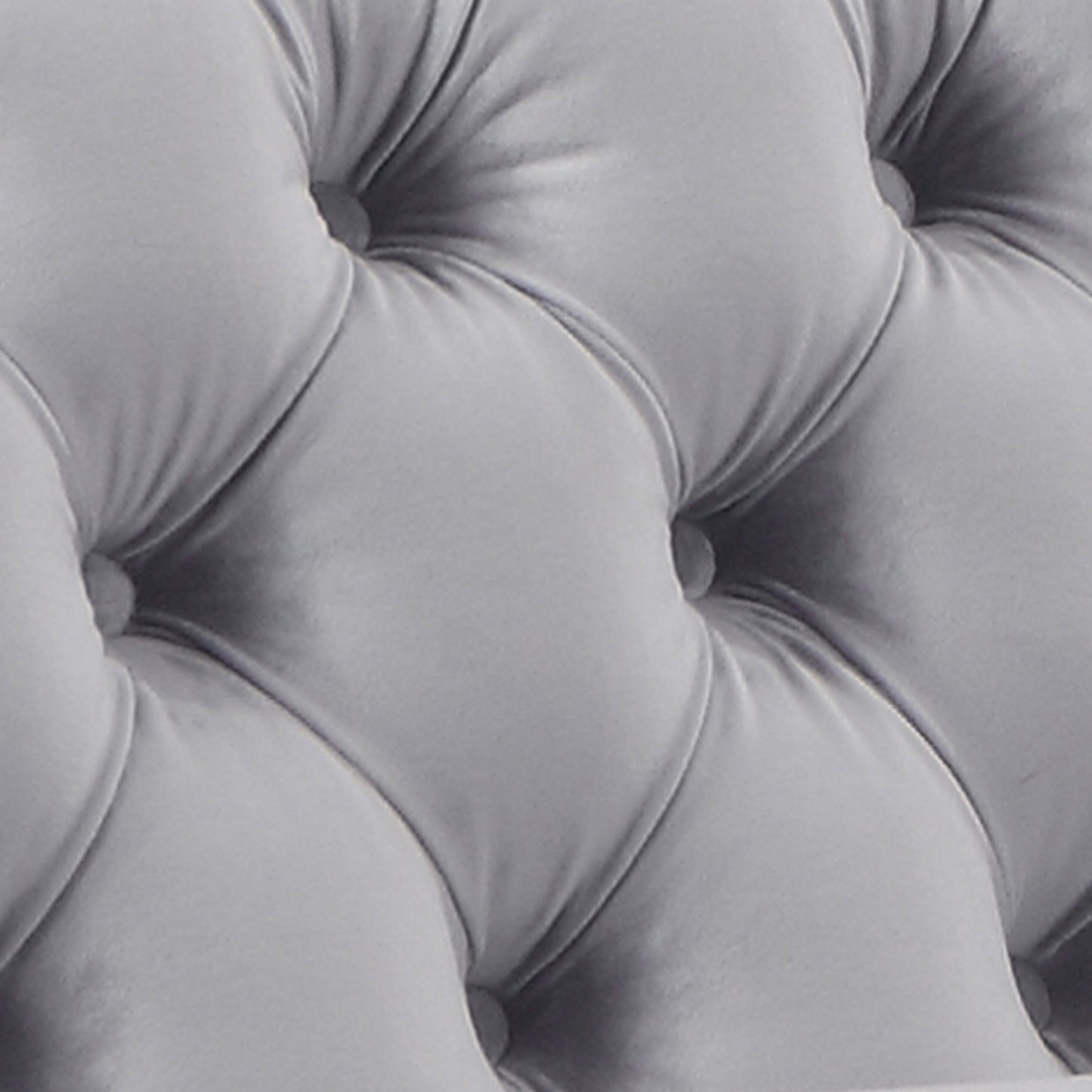 Jacques 1 Seater Sofa Button Tufted in Velvet Fabric in Black/Grey Colour