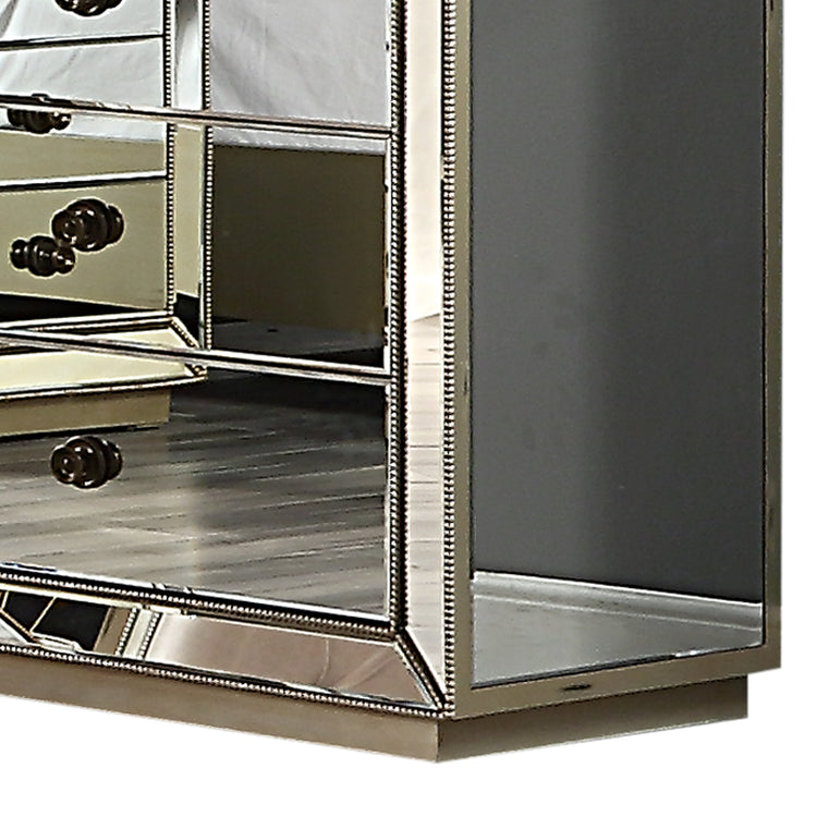 Germany MDF Mirrored Work 6 Drawers Gold Colour Dresser