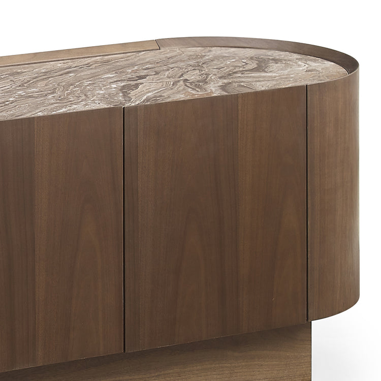 Venus Dark Walnut TV Cabinet with Gold Accent Detai