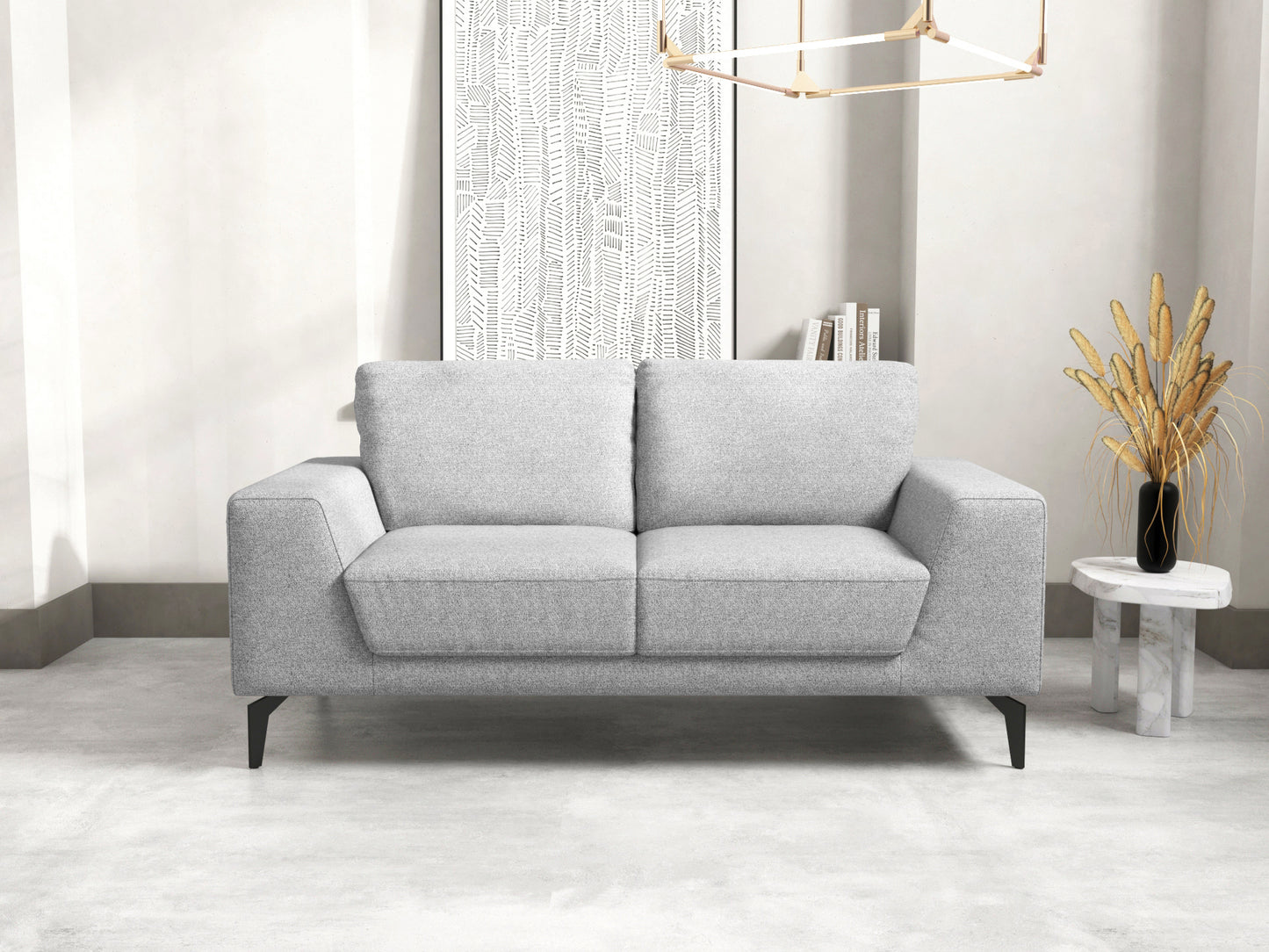 Hopper 3+2 Seater Sofa In Linen Fabric Light Grey Lounge