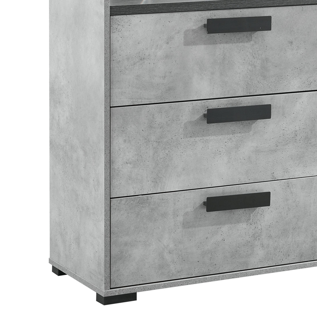 Copper Wooden Dresser with 6 Drawers & Metal Handles