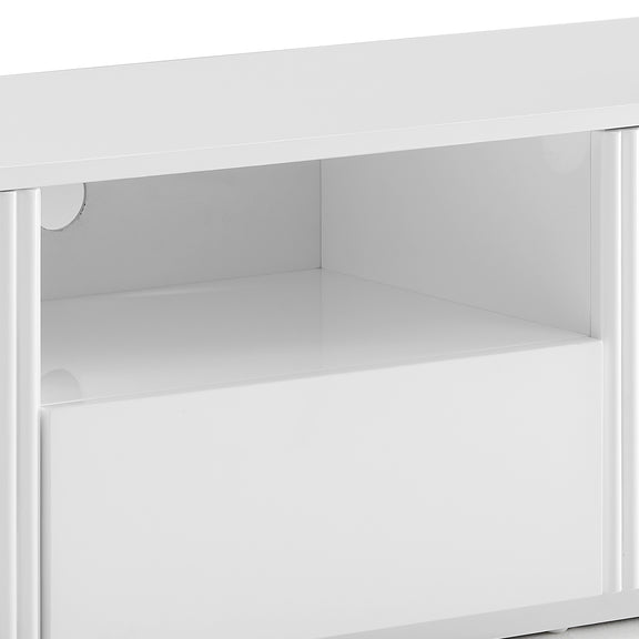 Brianna High Gloss White TV Cabinet with Open Shelf