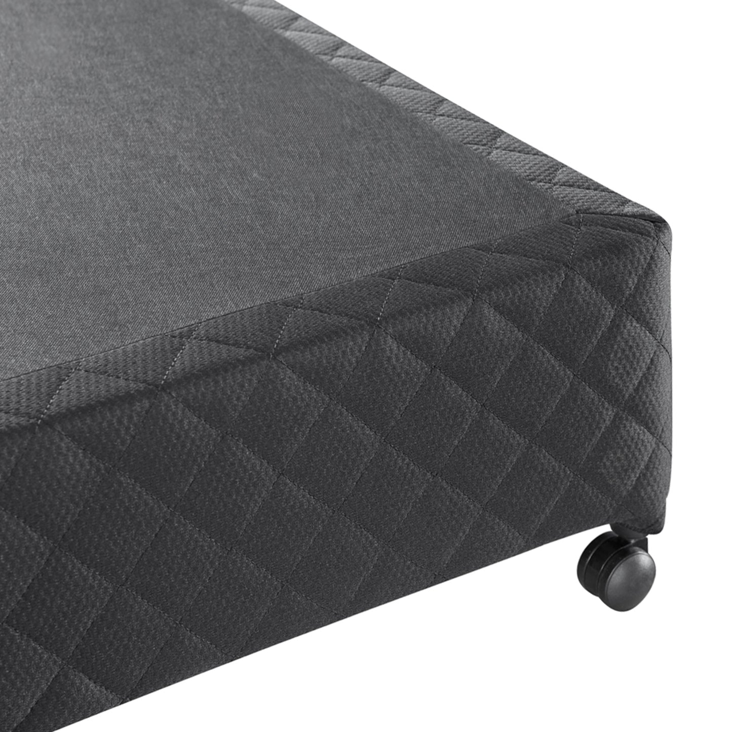 Wooden Mattress Base Ensemble Solid Slat With Removable Cover