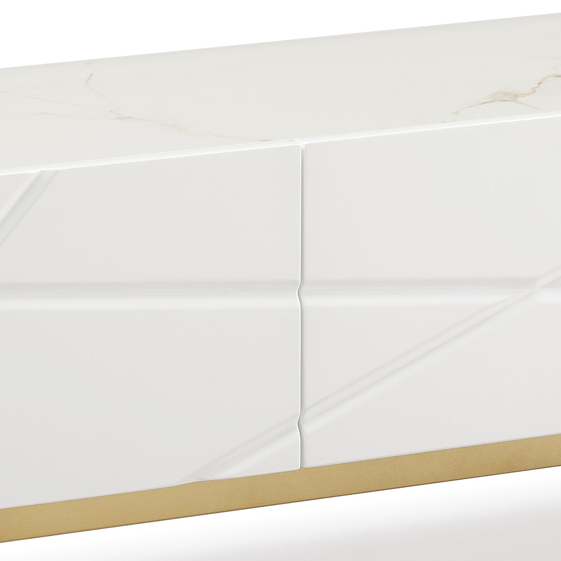 Amelia White TV Cabinet with Ceramic Top