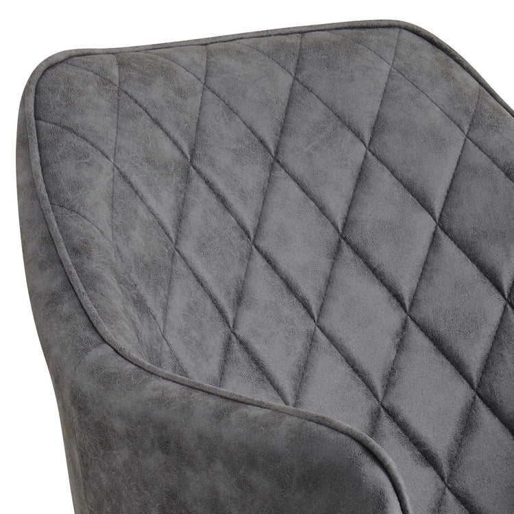 Cove Dining Chairs Set of 2 Grey Fabric Upholstered Grid Design