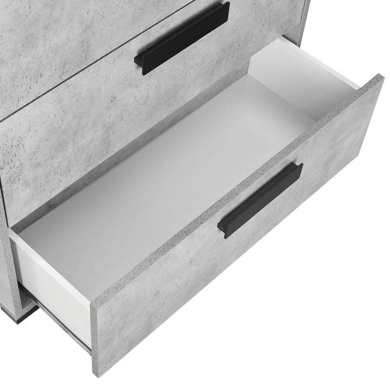 Copper Contemporary 5 Drawers Tallboy with Sleek Metal Handles