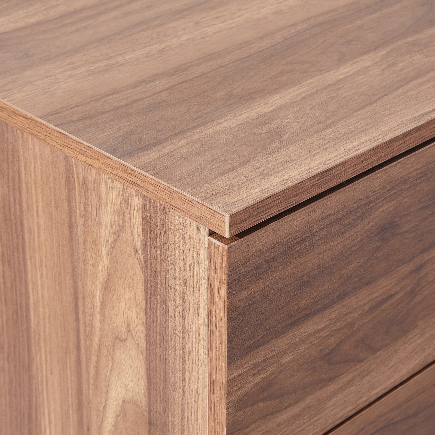 Myles MDF Board Tallboy with Melamine Finishing 5 Drawers Slim Metal Handles