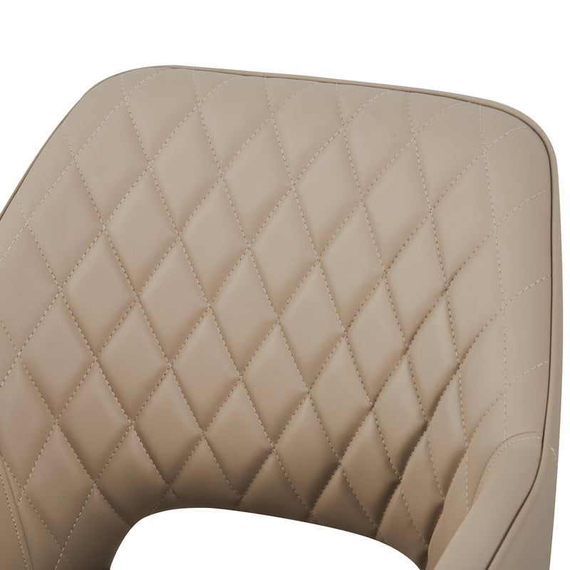 Lena Set of 2 PU Leather Swivel Dining Chairs – Padded Upholstery & Powder-Coated Metal Legs