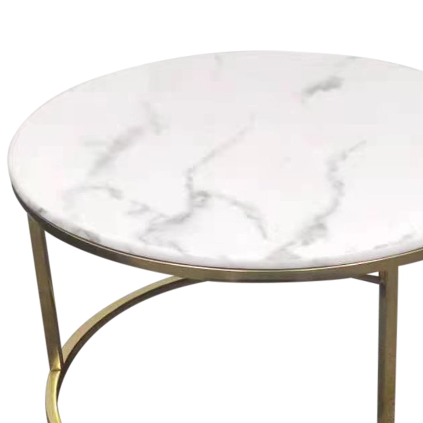 Mars Coffee Table Stainless Gold Frame & Top Marble White