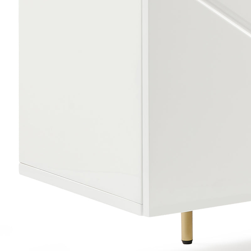 Amelia White Buffet with Ceramic Top & Gold Legs