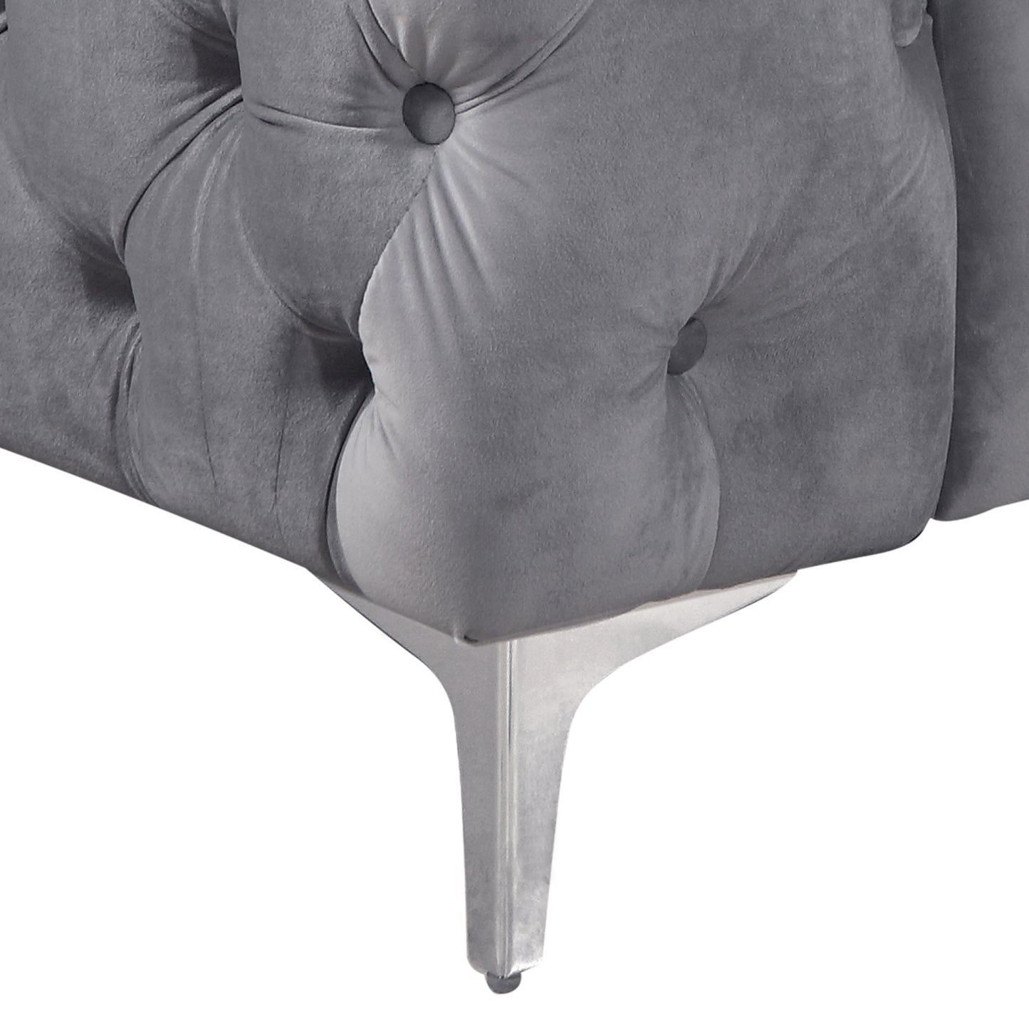 Jacques 3 Seater Sofa Classic Button Tufted Lounge in Black/Grey