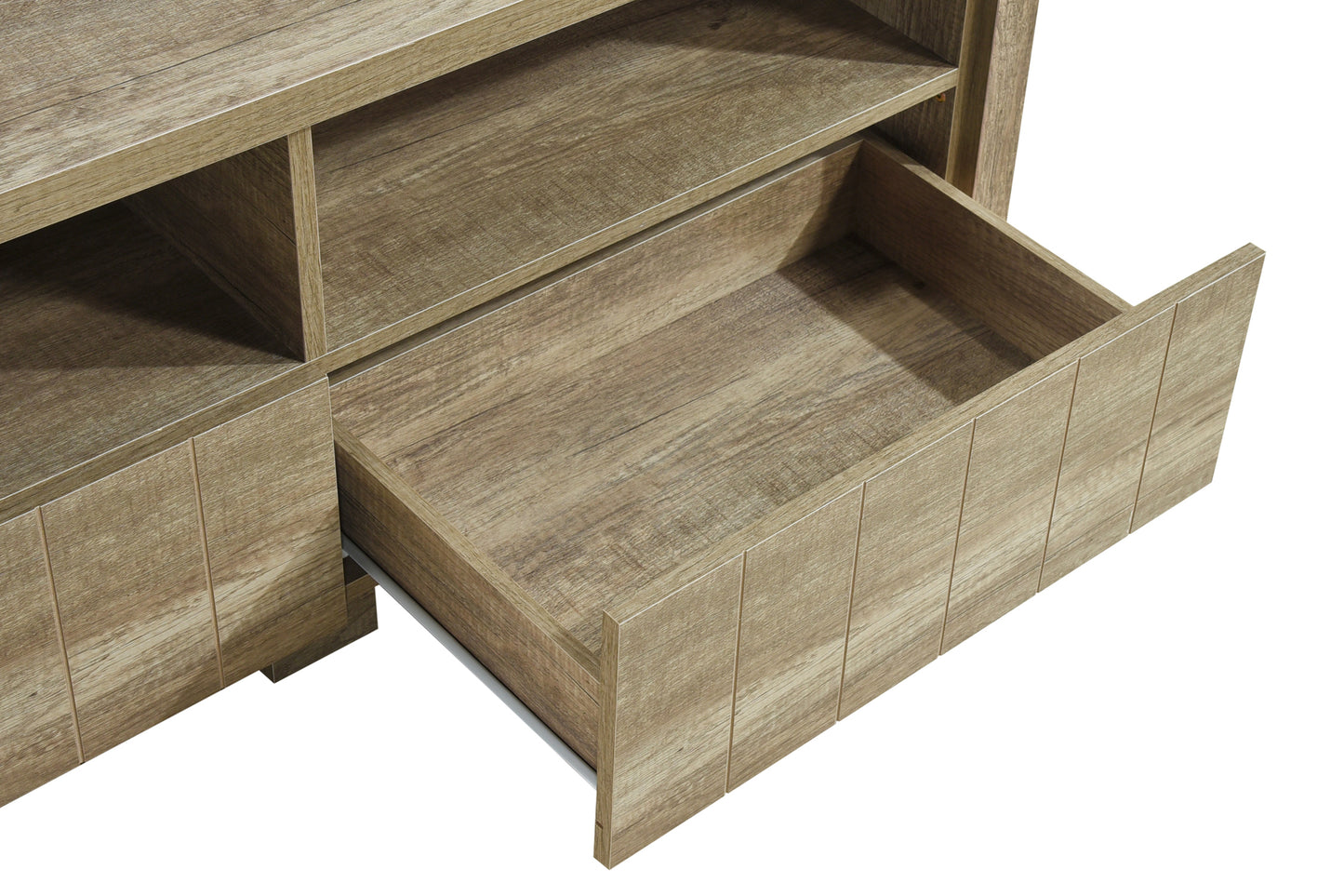Cielo 3 Drawers MDF Natural Wood TV Cabinet with Wooden leg