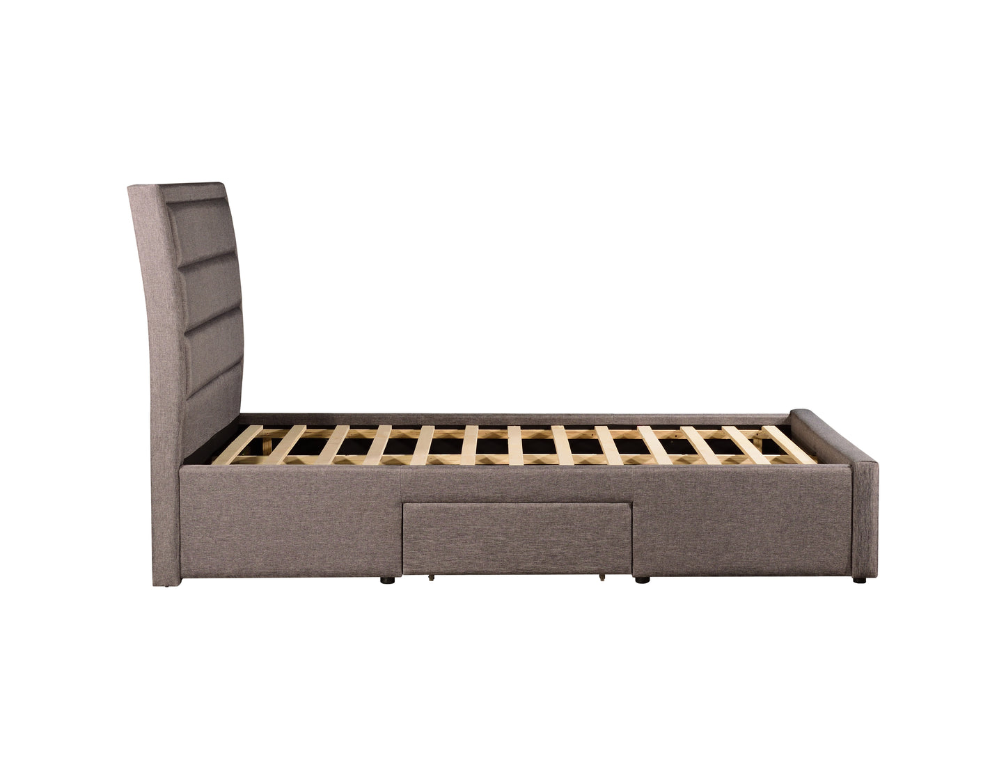 Megan Bed Light Grey Polyester Fabric