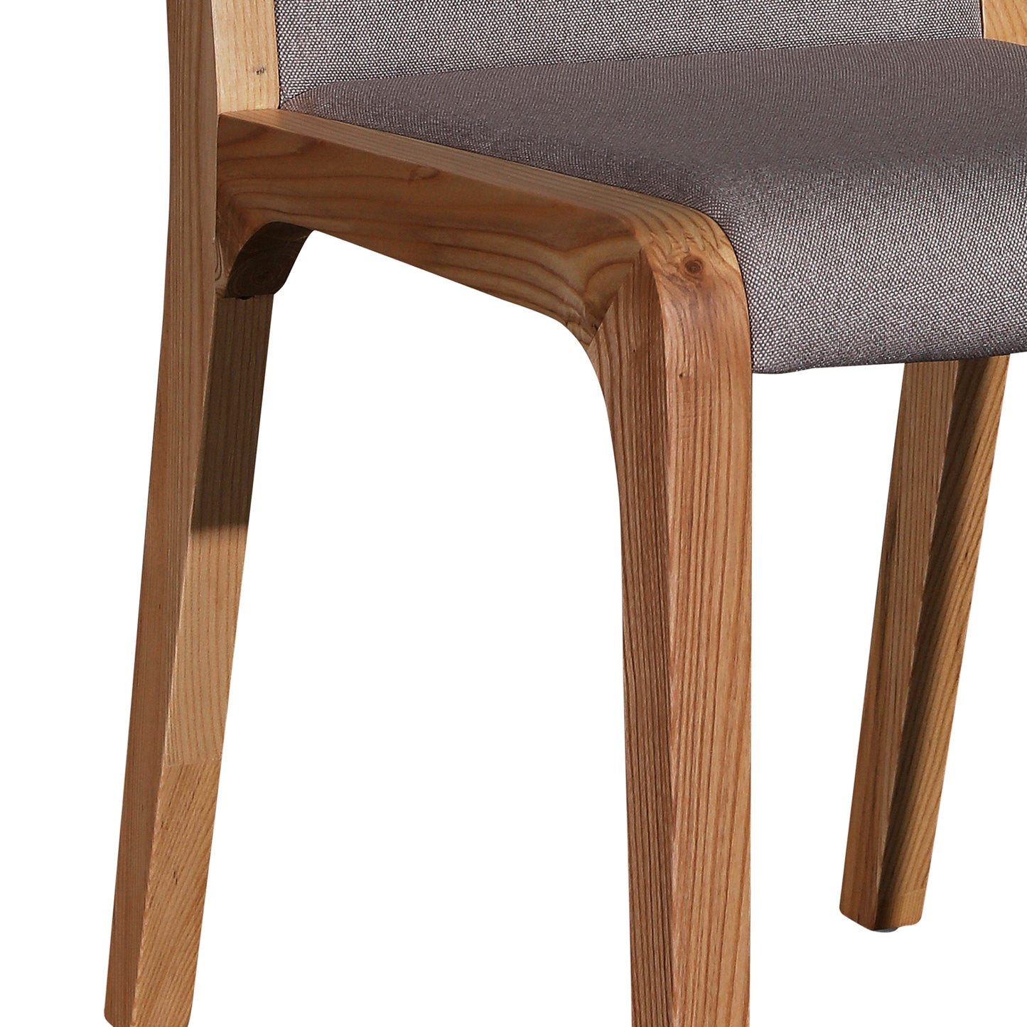 Galaxy 2x Dining Chairs Wooden Frame Gray Fabric Seat Pad