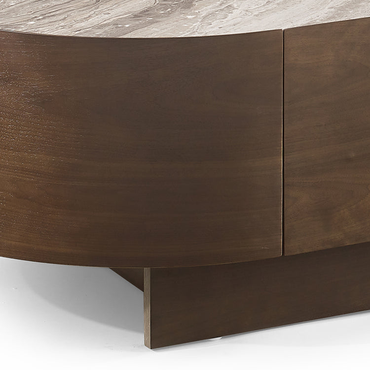 Venus Dark Walnut Coffee Table with Storage Compartment