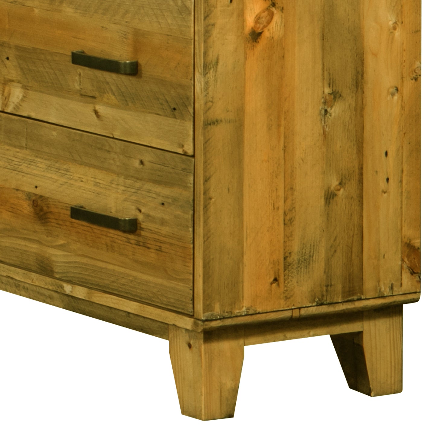 Woodstyle Light Brown Rustic Texture 4 Drawers Tallboy In Solid Pine Timber