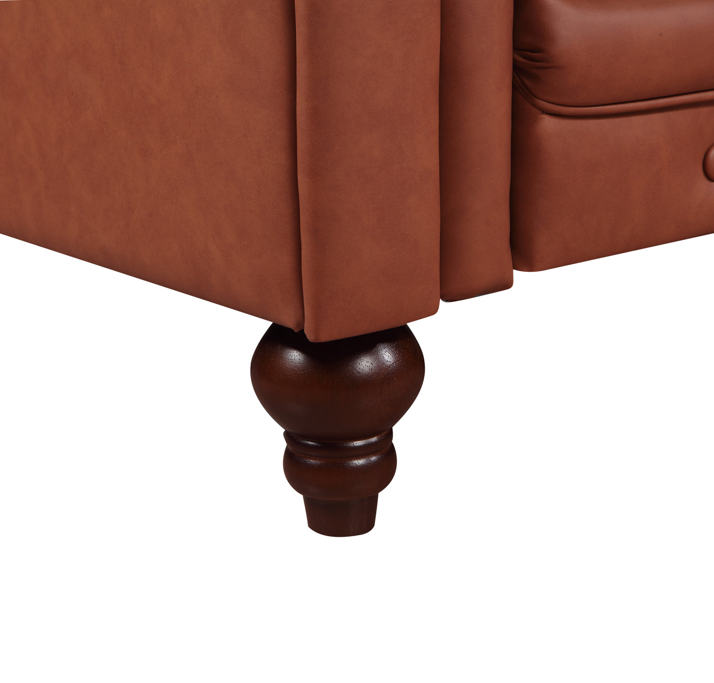 Madeline 3S Brown Colour Premium PU Leather Sofa