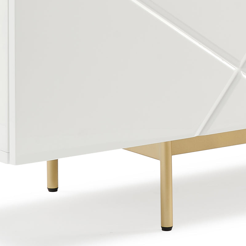 Amelia White Buffet with Ceramic Top & Gold Legs