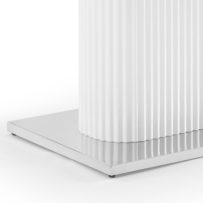 Aspen Gloss White Ceramic Coffee Table with Steel Base