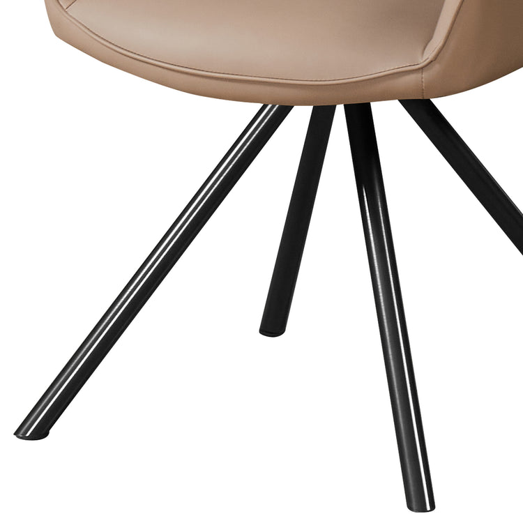 Lena Set of 2 PU Leather Swivel Dining Chairs – Padded Upholstery & Powder-Coated Metal Legs